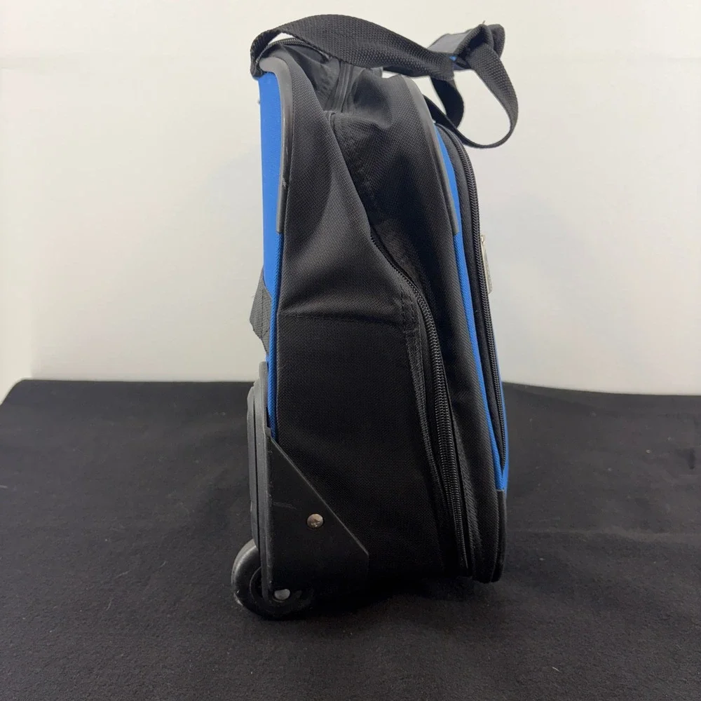 Delsey Air Spree 17in Trolley Tote Lightweight Rolling Carry On Bag Blue Handle
